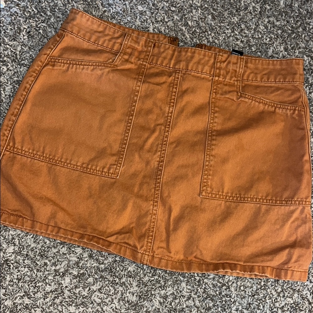 Forever 21 Orange Mini Cargo Skirt Casual